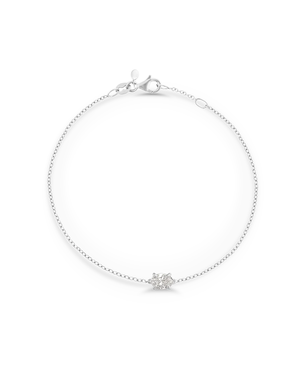 Oval Solitaire Diamond Bracelet - Image 6