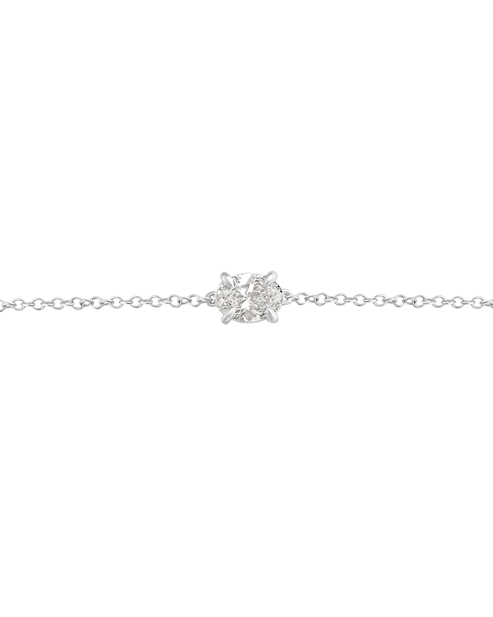 Oval Solitaire Diamond Bracelet - Image 7