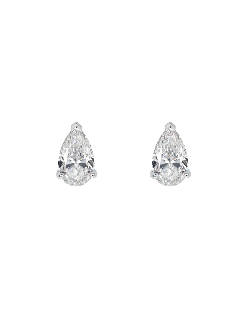 Pear Diamond Earrings - Claw - Image 5