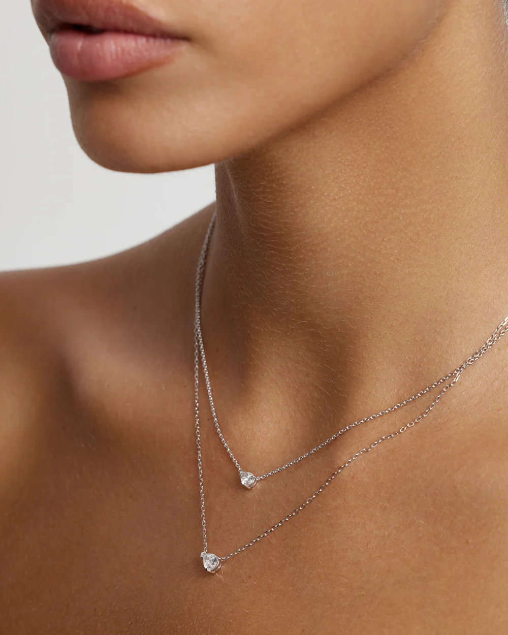 Pear Solitaire Natural Diamond Necklace - Image 10