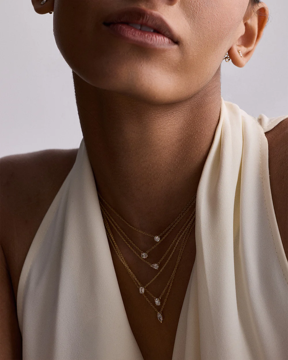 Marquise Solitaire Diamond Necklace - Image 4