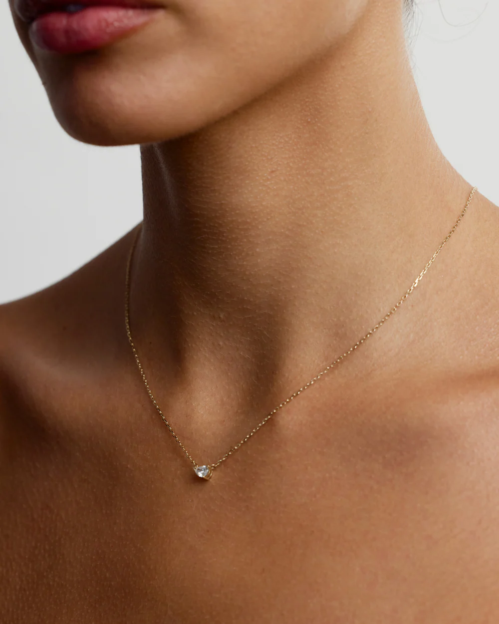 Pear Solitaire Natural Diamond Necklace - Image 12