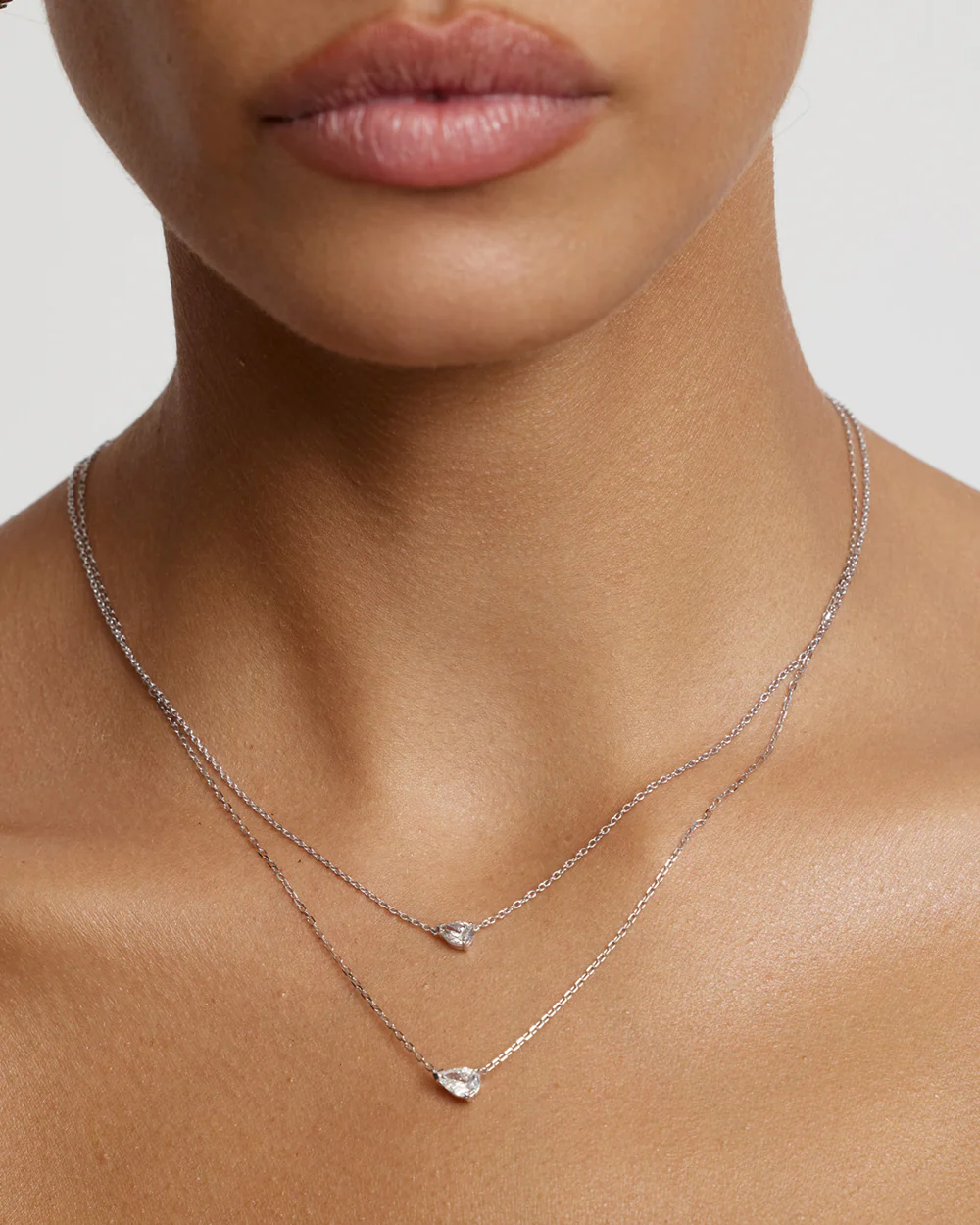 Pear Solitaire Natural Diamond Necklace - Image 6
