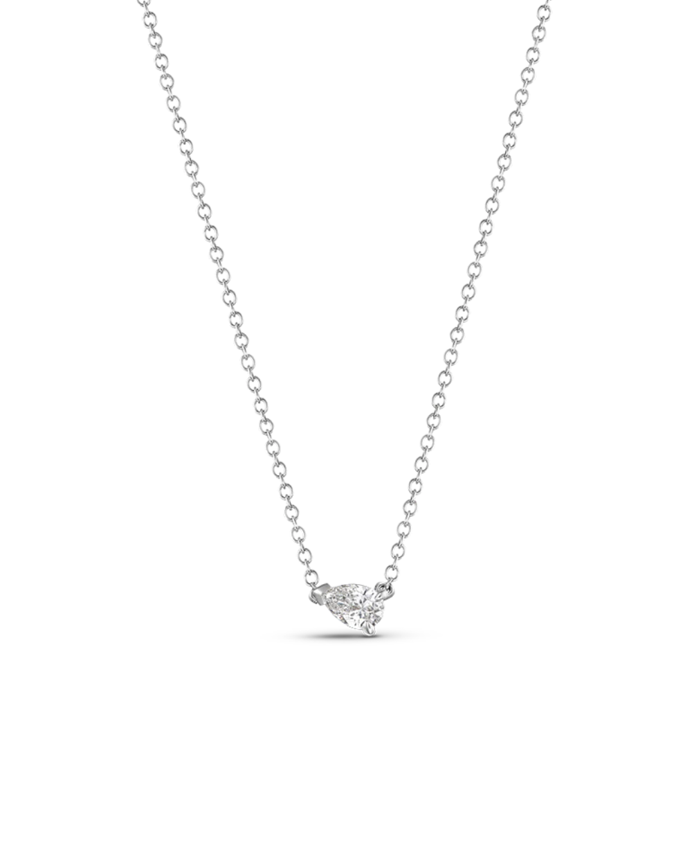 Pear Solitaire Natural Diamond Necklace - Image 7