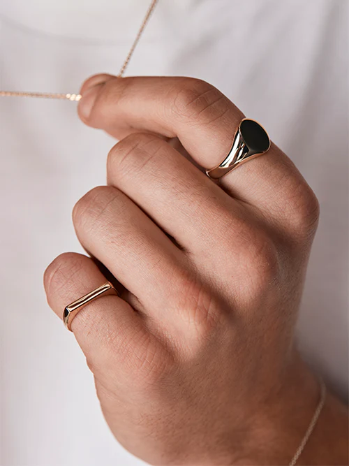 Petite Rectangular Signet Ring - Image 7
