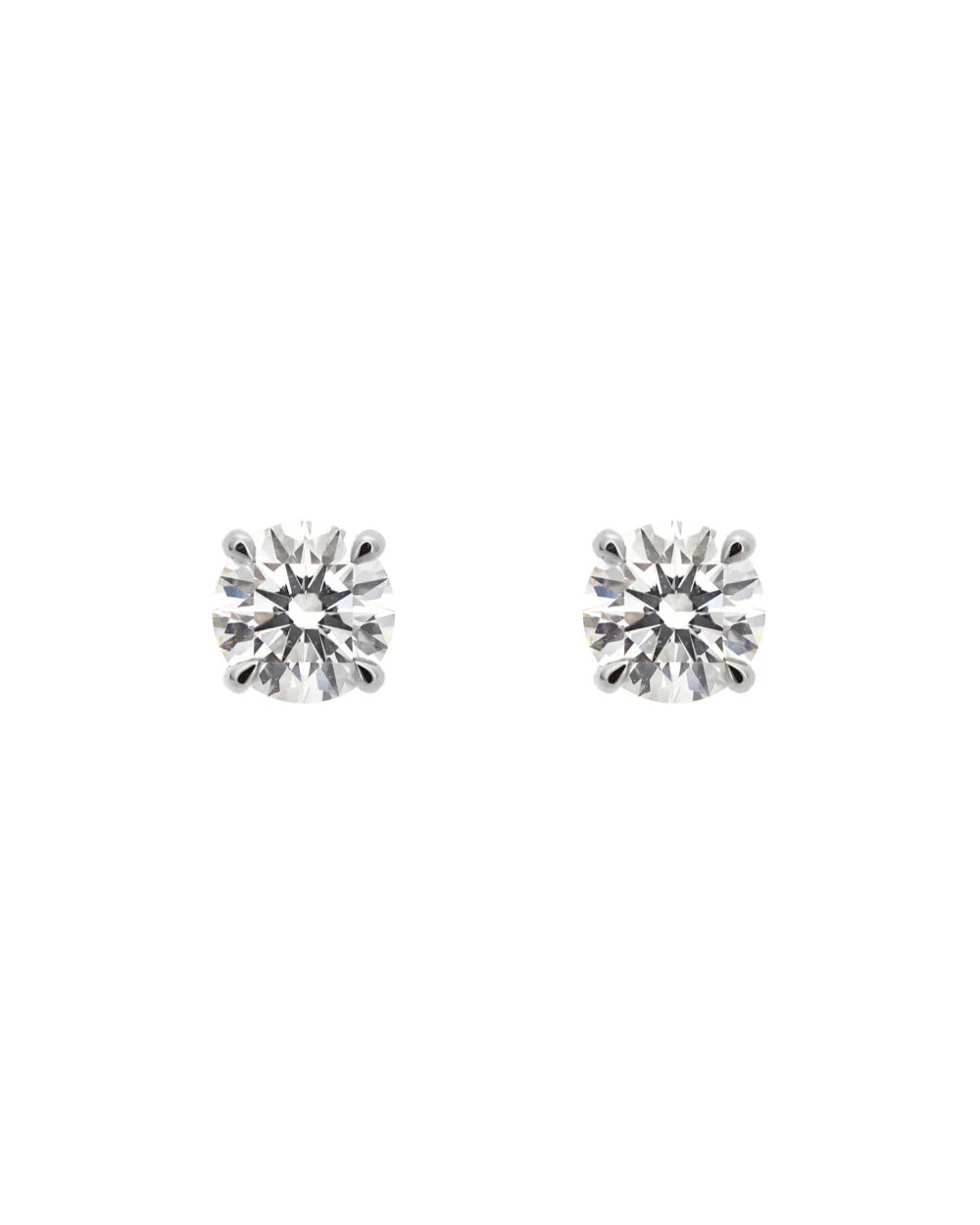 Round Diamond Earrings - Claw - Image 10