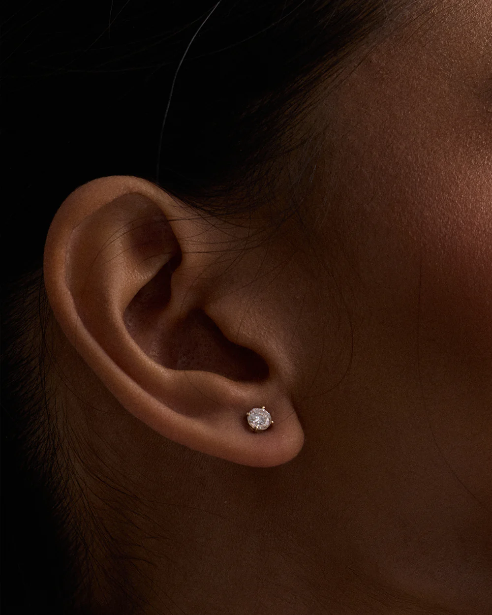 Round Diamond Earrings - Claw - Image 3