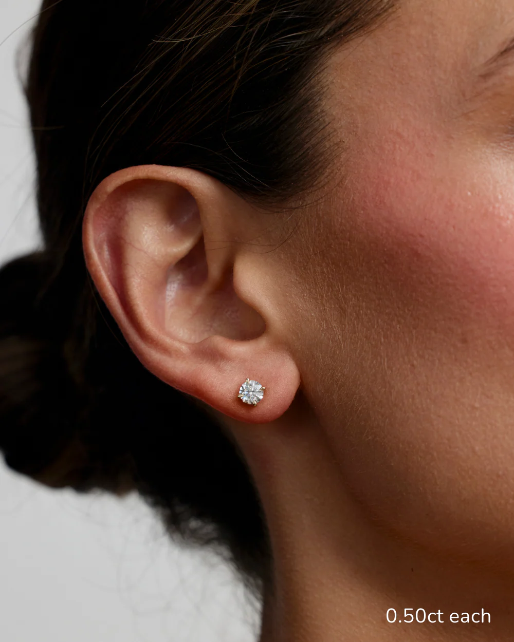 Round Diamond Earrings - Claw - Image 6