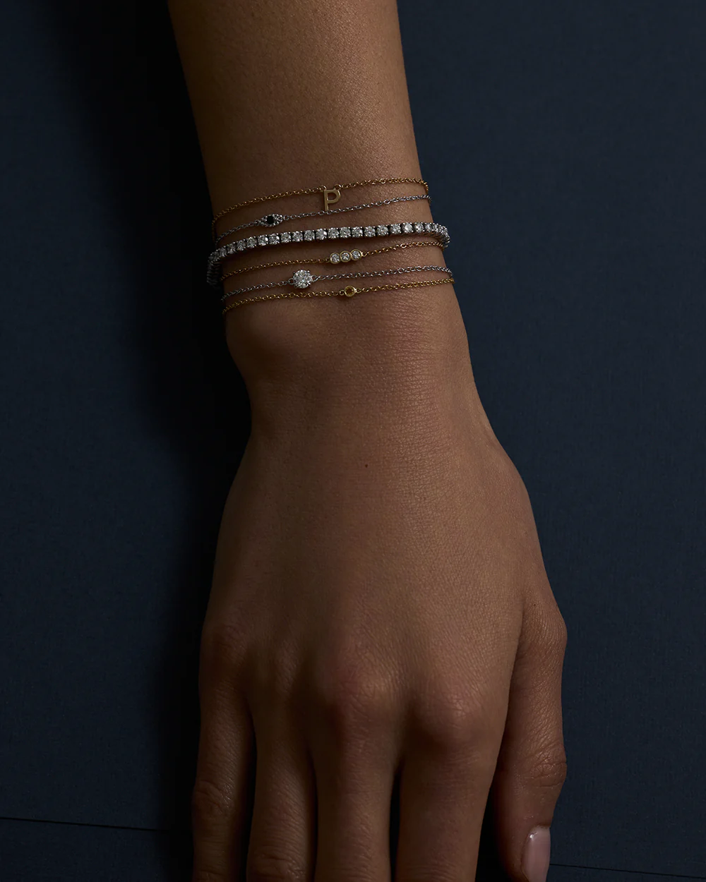 Round Solitaire Diamond Bracelet - Image 7