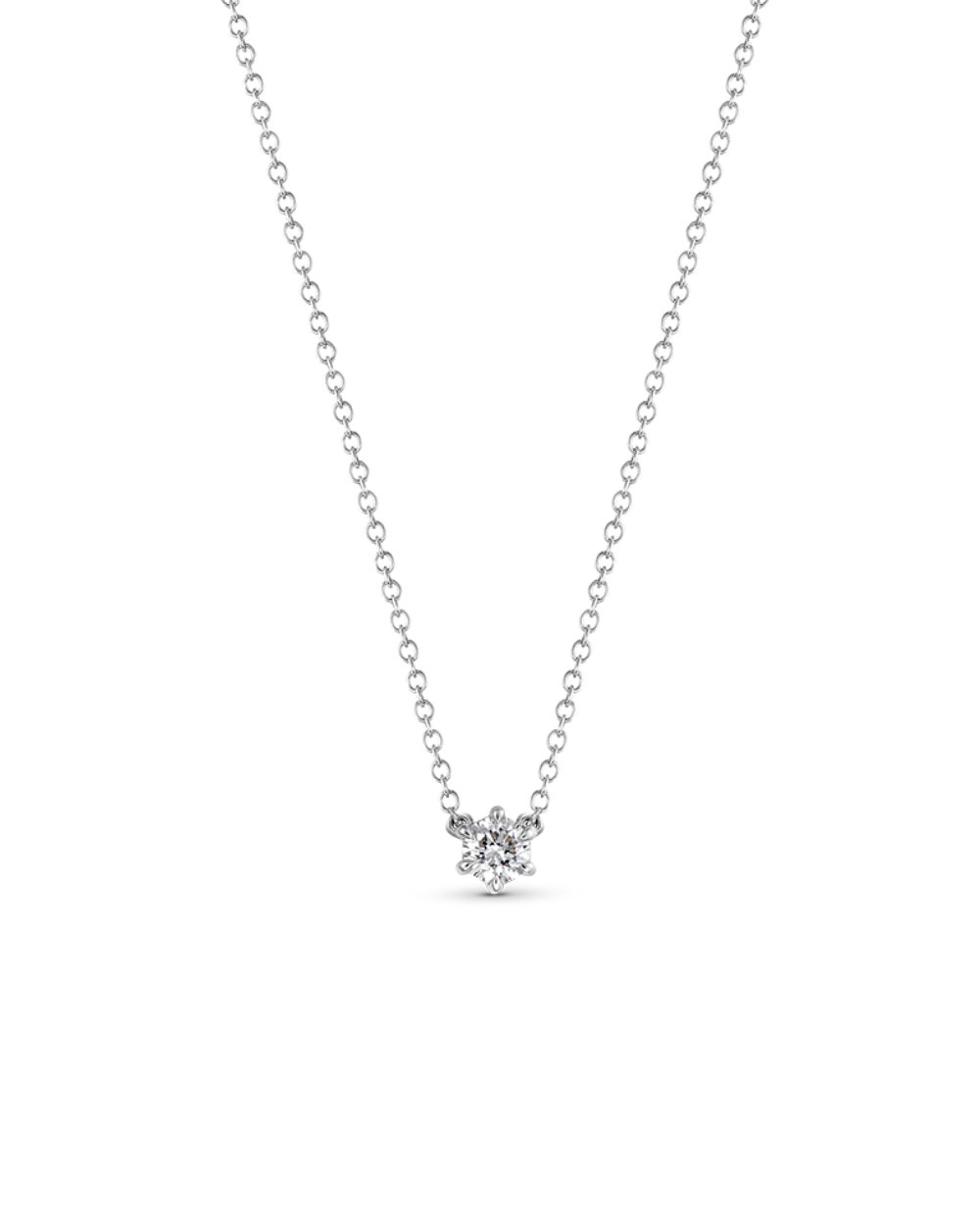 Round Solitaire Natural Diamond Necklace - Image 11