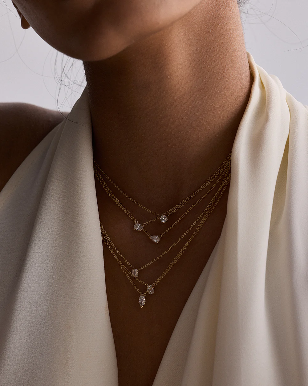 Round Solitaire Natural Diamond Necklace - Image 12