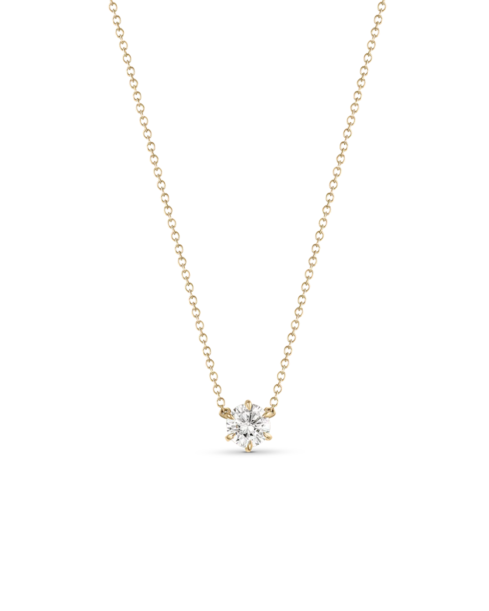 Round Solitaire Natural Diamond Necklace - Image 14