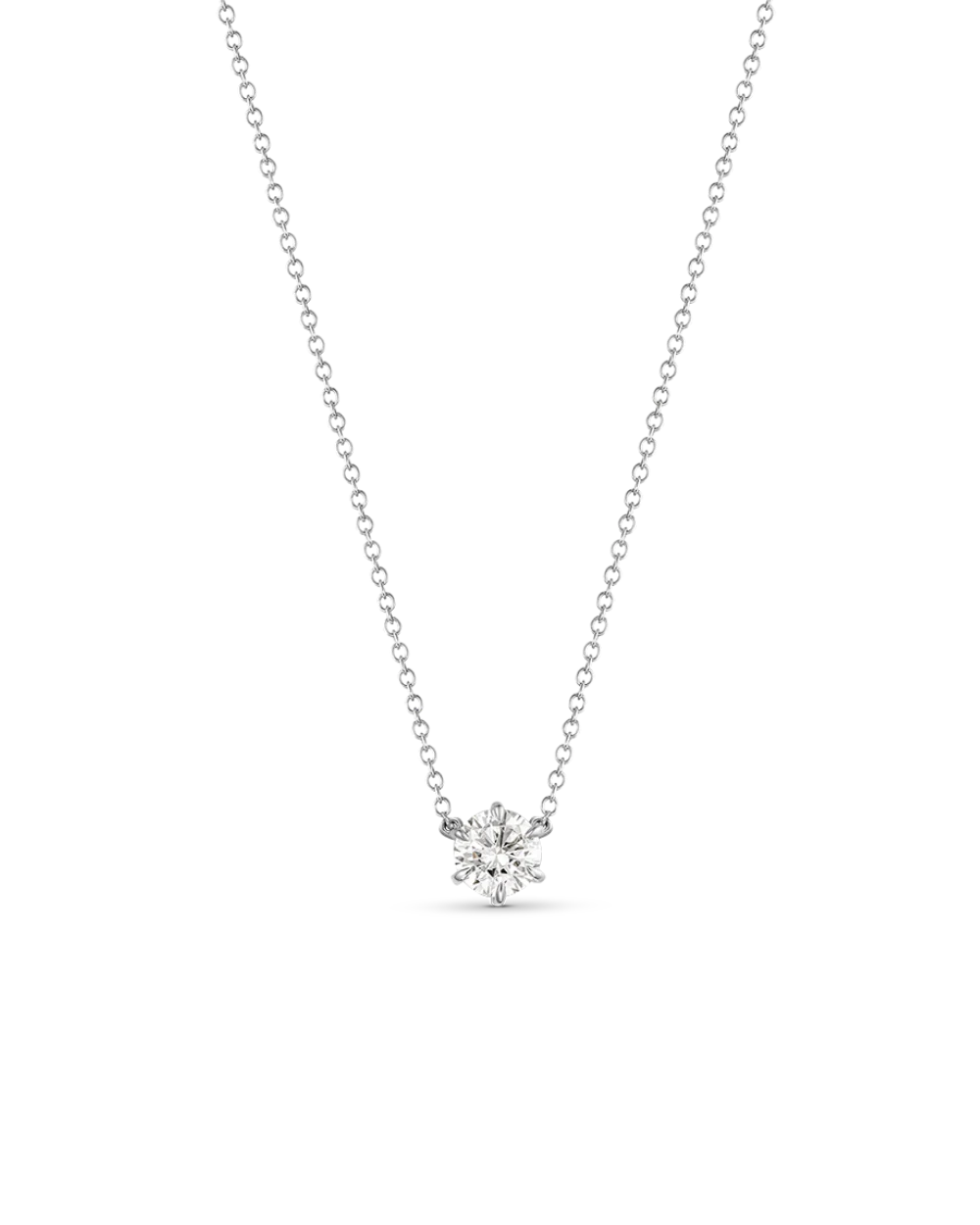 Round Solitaire Natural Diamond Necklace - Image 15