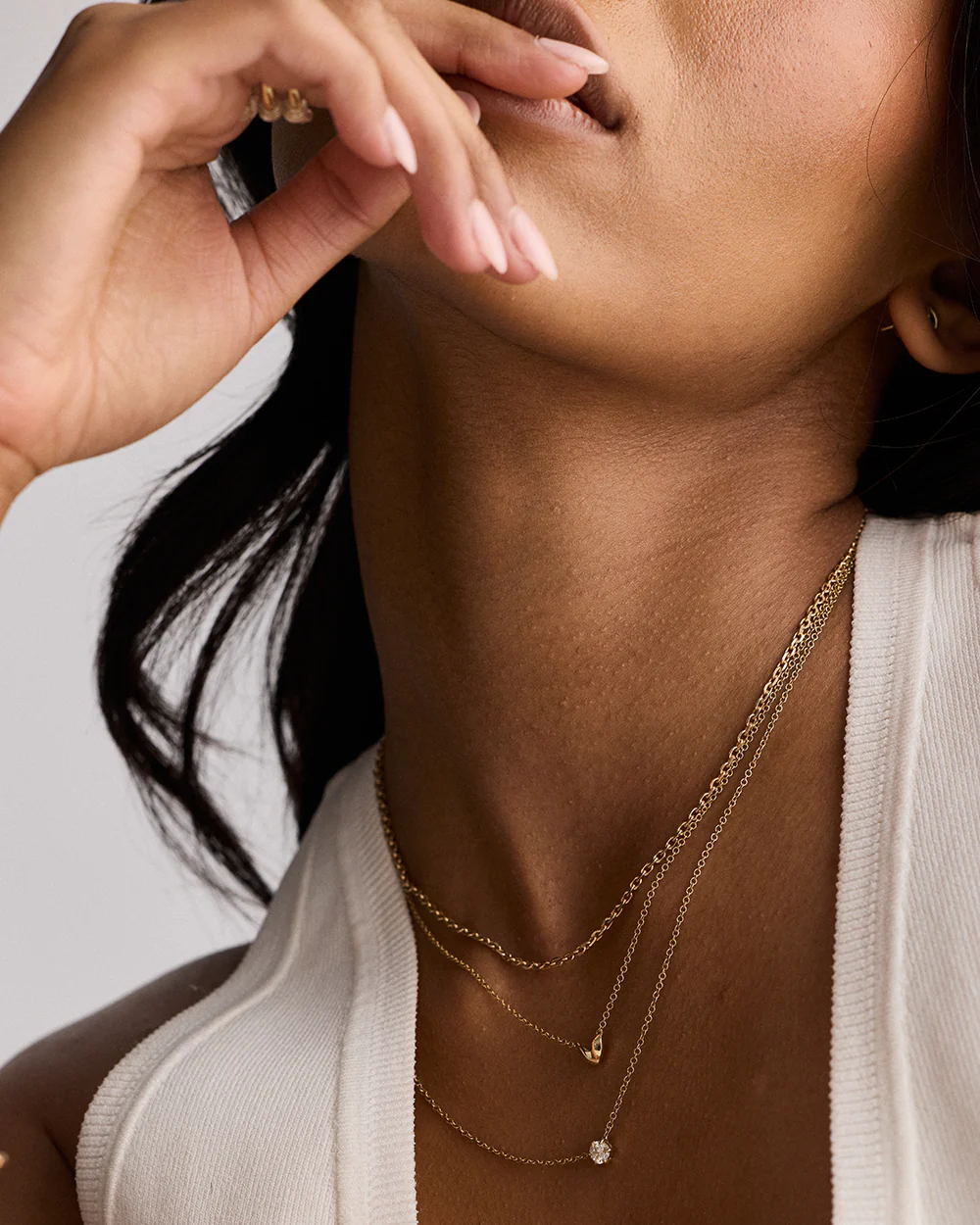Round Solitaire Natural Diamond Necklace - Image 5