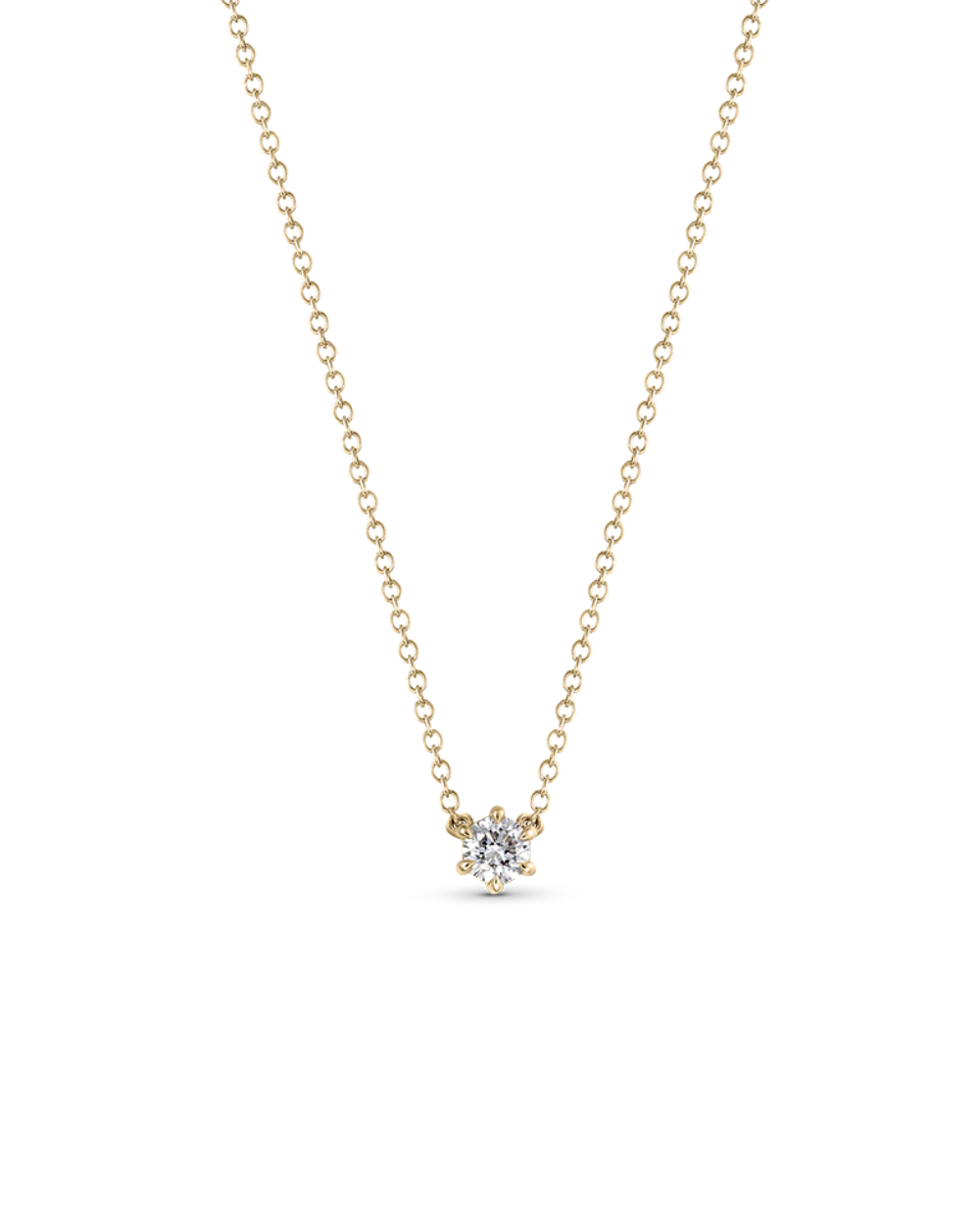 Round Solitaire Natural Diamond Necklace - Image 9