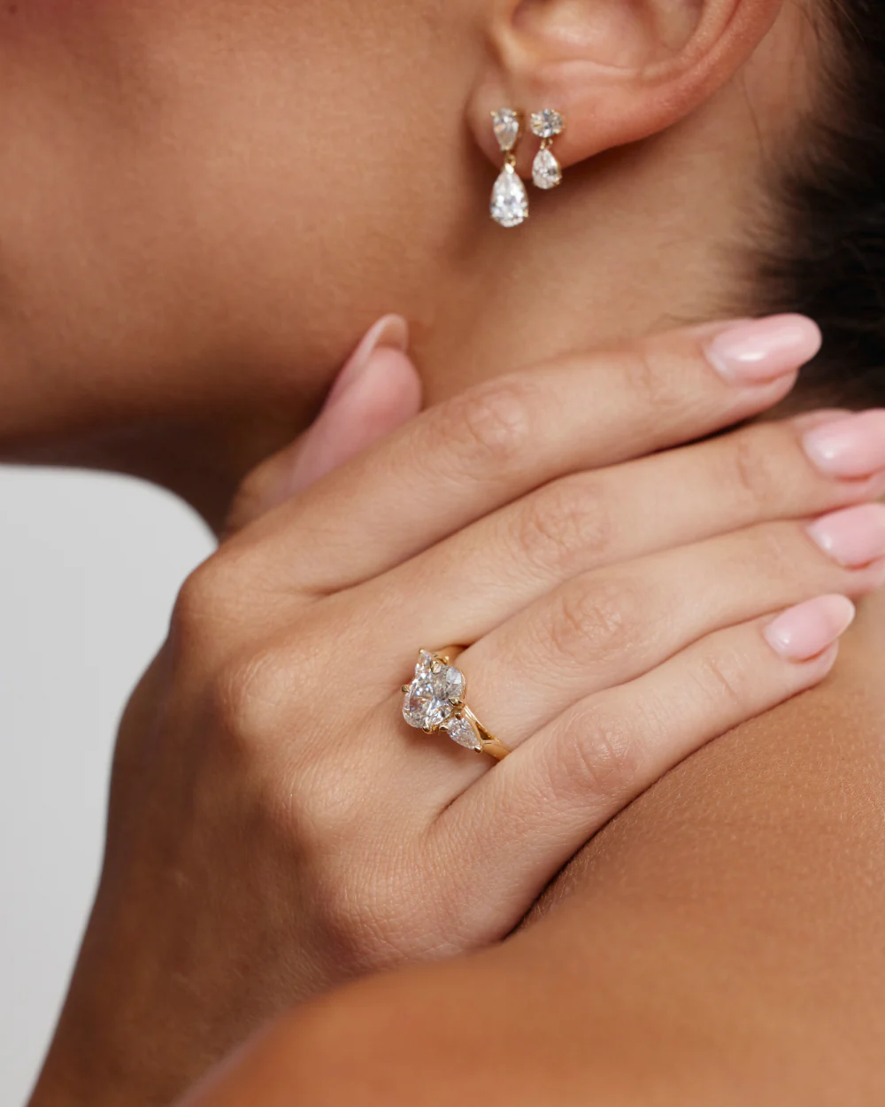 Sophia Double Pear Diamond Drop Earrings - Image 10