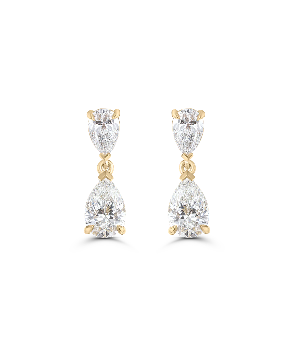 Sophia Large Pear Diamond Drop Earrings