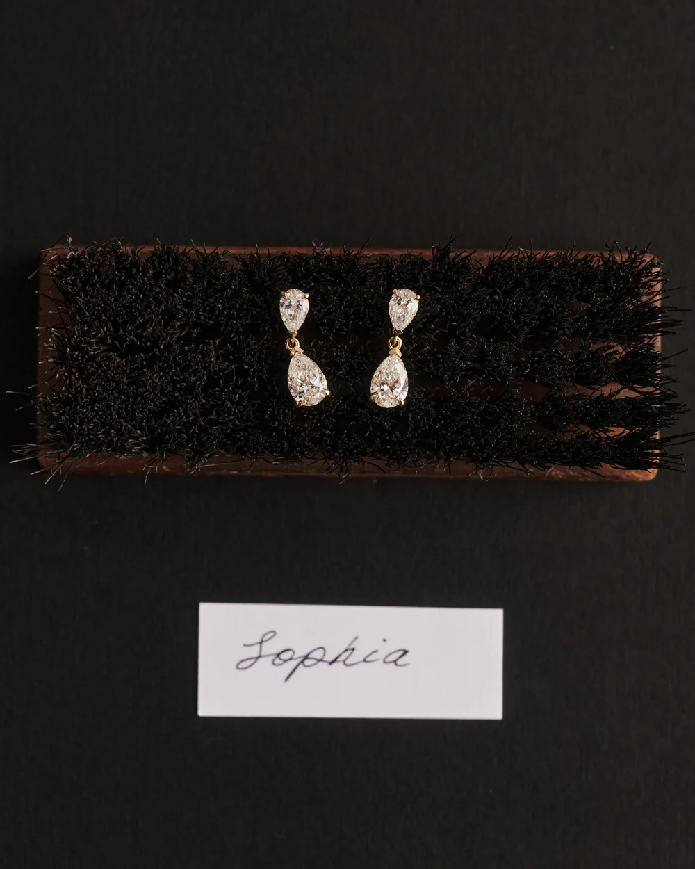 Sophia Large Pear Diamond Drop Earrings - Image 5