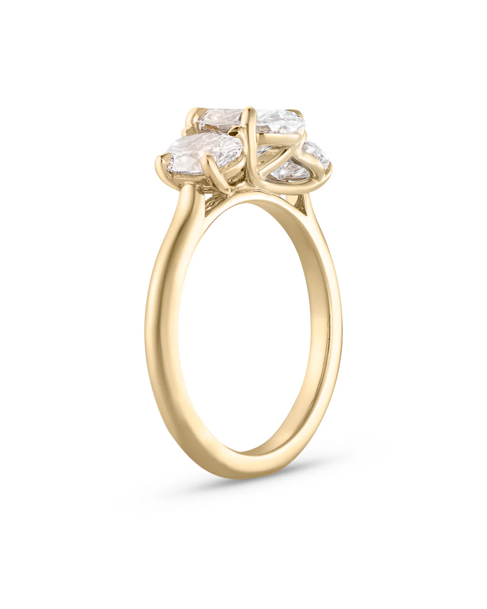 Stella 1ct Oval Diamond Trilogy Ring - Image 4