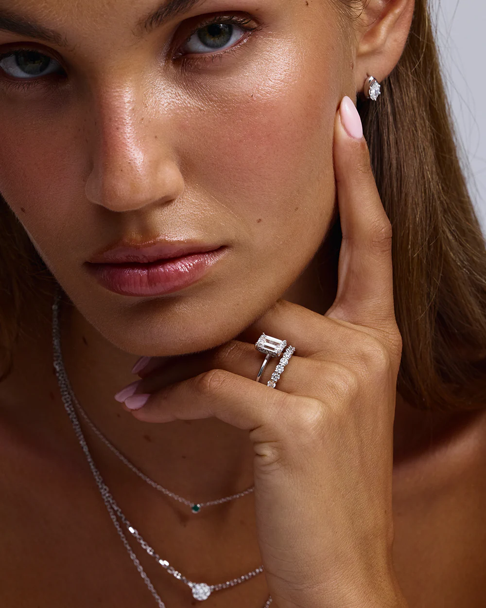 Tayla 2.24ct Emerald Diamond Hidden Halo Engagement Ring - Image 5