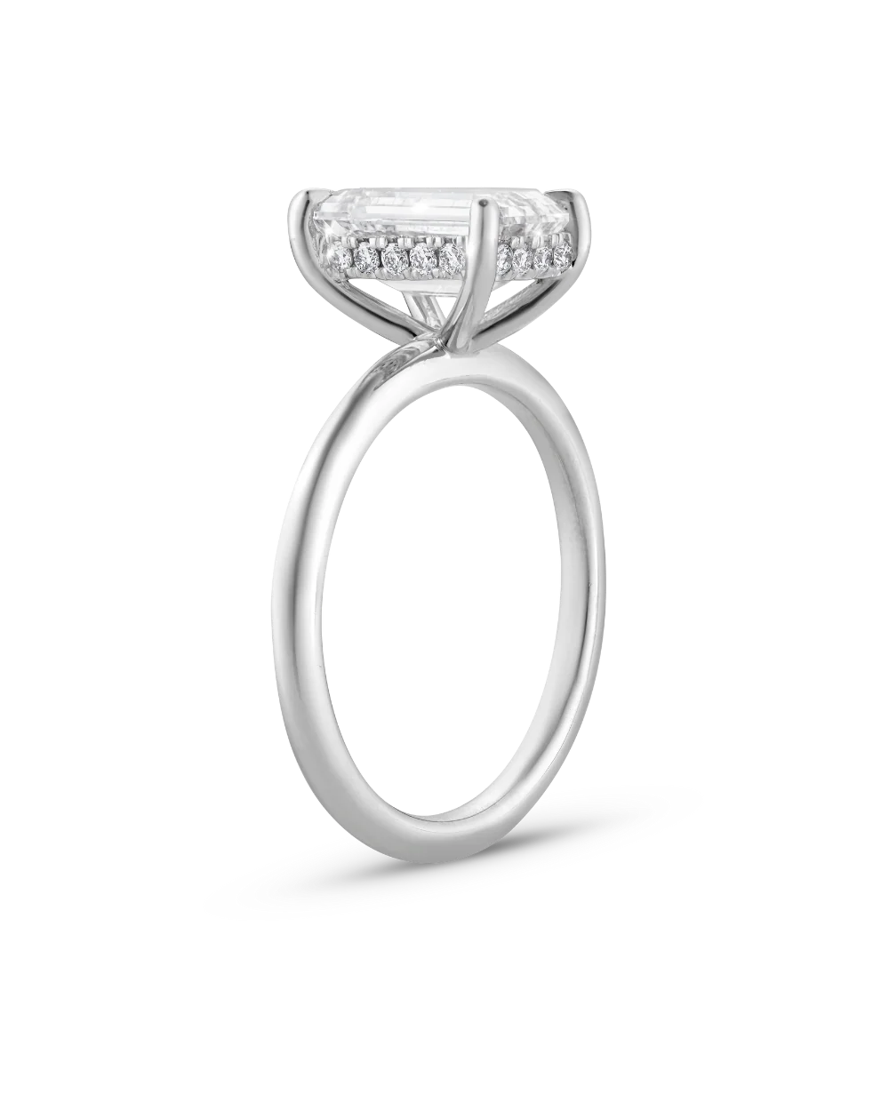 Tayla 2.24ct Emerald Diamond Hidden Halo Engagement Ring - Image 6