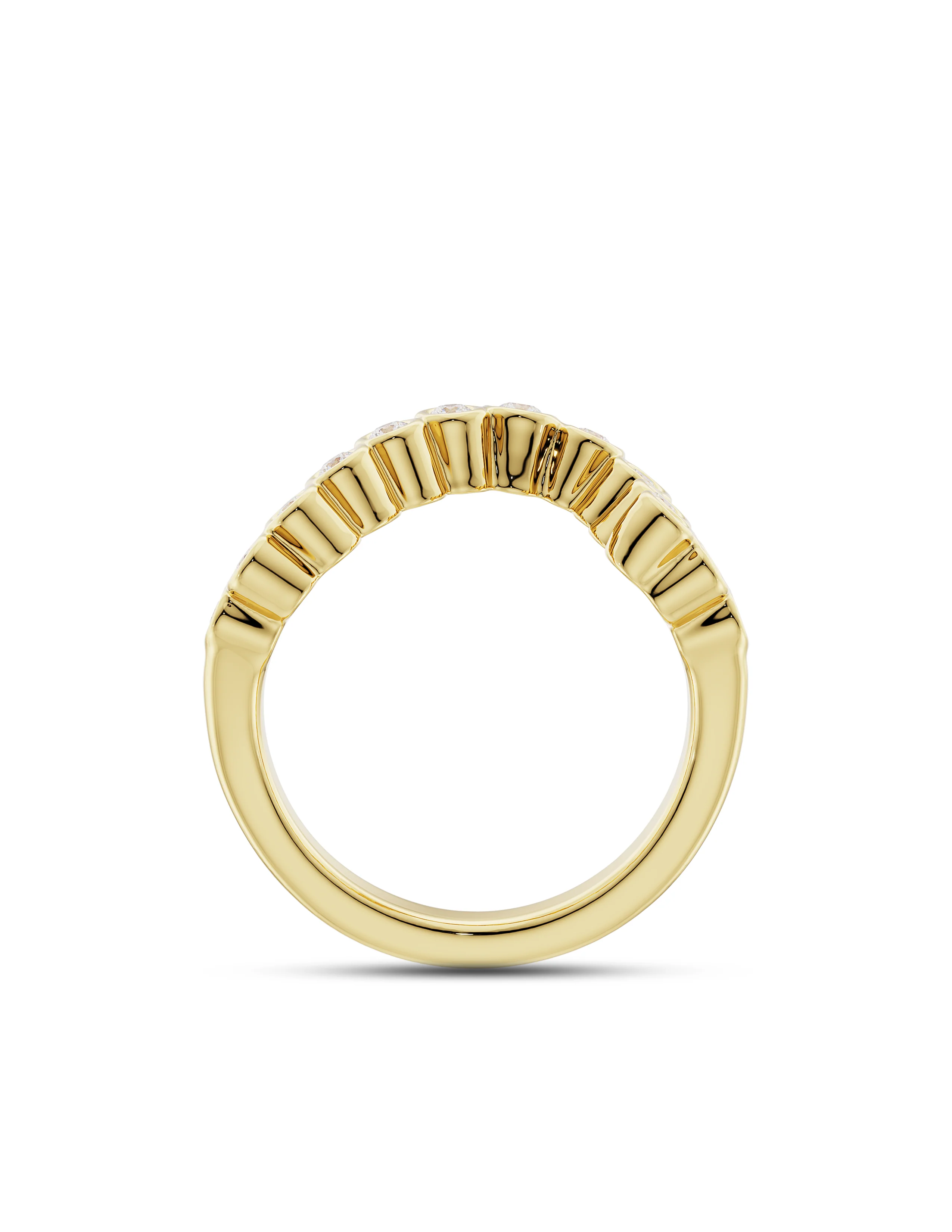 Zara Bezel Diamond Wedding Band - Image 4
